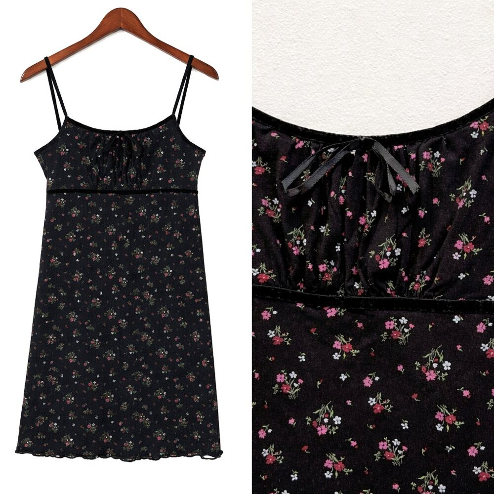 Vintage Y2K Floral Milkmaid Slip Dress Empire Waist from Soda Blu Delia's